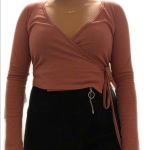 Forever 21 long sleeve wrap shirt